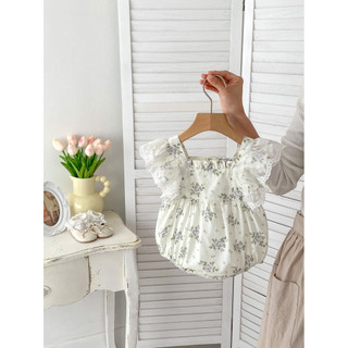 Bé gái phong cách phương tây hoa trăm ngày đảng romper romper romper hslj