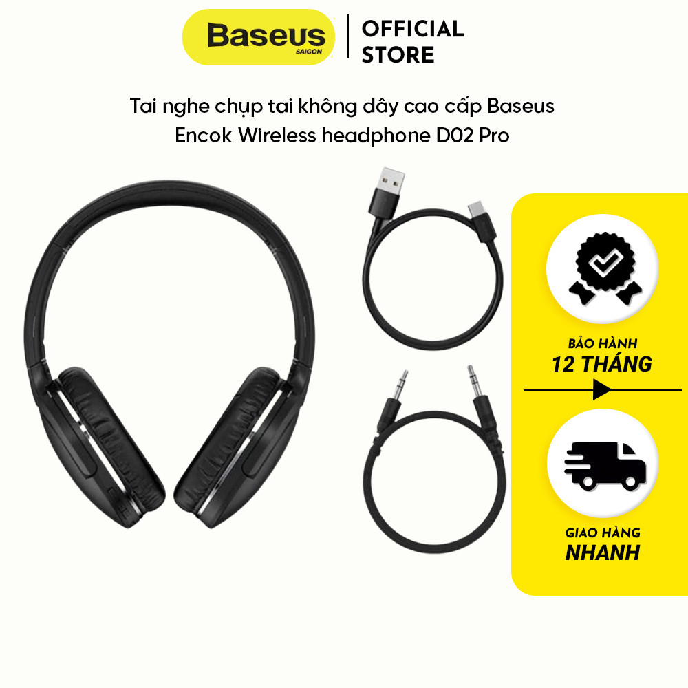 Tai nghe chụp tai không dây cao cấp Baseus Encok Wireless headphone D02 Pro
