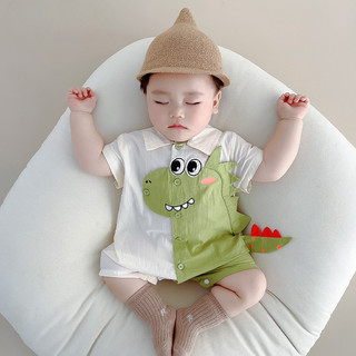 Mùa hè mới bé trai quần áo bé gái 0-24 tháng tuổi hoạt hình cá sấu áo liền quần trẻ sơ sinh dễ thương giản dị siêu mỏng playsuit phong cách Hàn Quốc