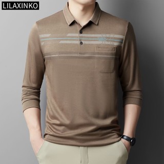 Áo Sơ Mi Polo Nam Quần Áo Cotton Sọc Cơ Bản Dài Tay Áo Top Áo Sơ Mi Cổ Điển Thời Trang Quần Áo Bỏ Túi