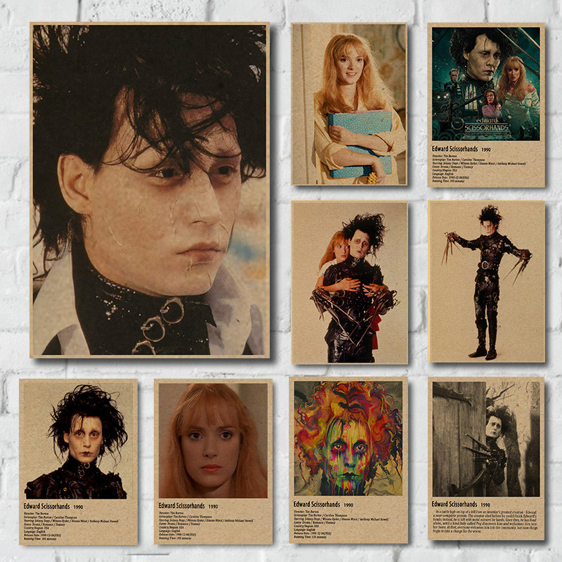 (P56) Poster phim Edward Scissorhands trang trí nhà cửa - Áp phích Người kéo học yêu dán tường