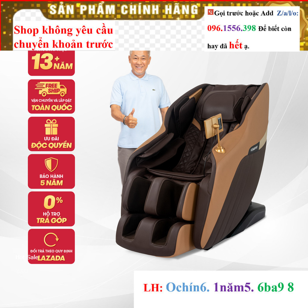 SALE Ghế massage toàn thân cao cấp KINGSPORT G81 (Brown Coffee)