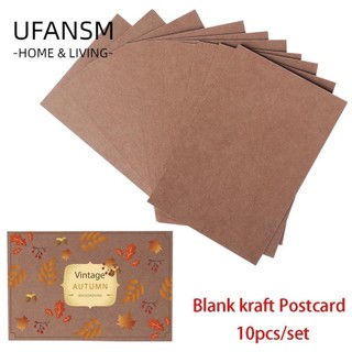 Set 10 thiệp giấy kraft trơn phong cách cổ điển nhiều màu sắc dùng để làm thiệp cưới/ bưu thiếp