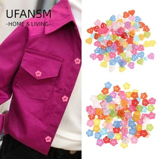 UFANSM 100 nút áo nhựa hình trái tim 11.5mm / 12.5mm / 15mm nhiều màu chất lượng cao