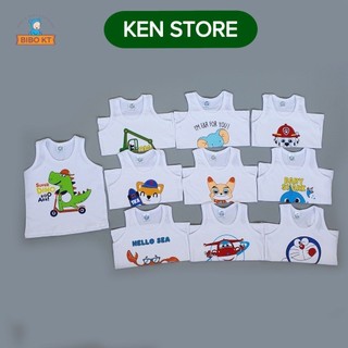 Áo ba lỗ trắng thun cotton 100% BiBo Kim Thu cho bé (s1-s8) KEN STORE