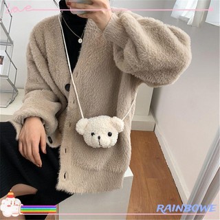 Túi Đeo Chéo Hình Gấu Bông Màu Cầu Vồng Dễ Thương