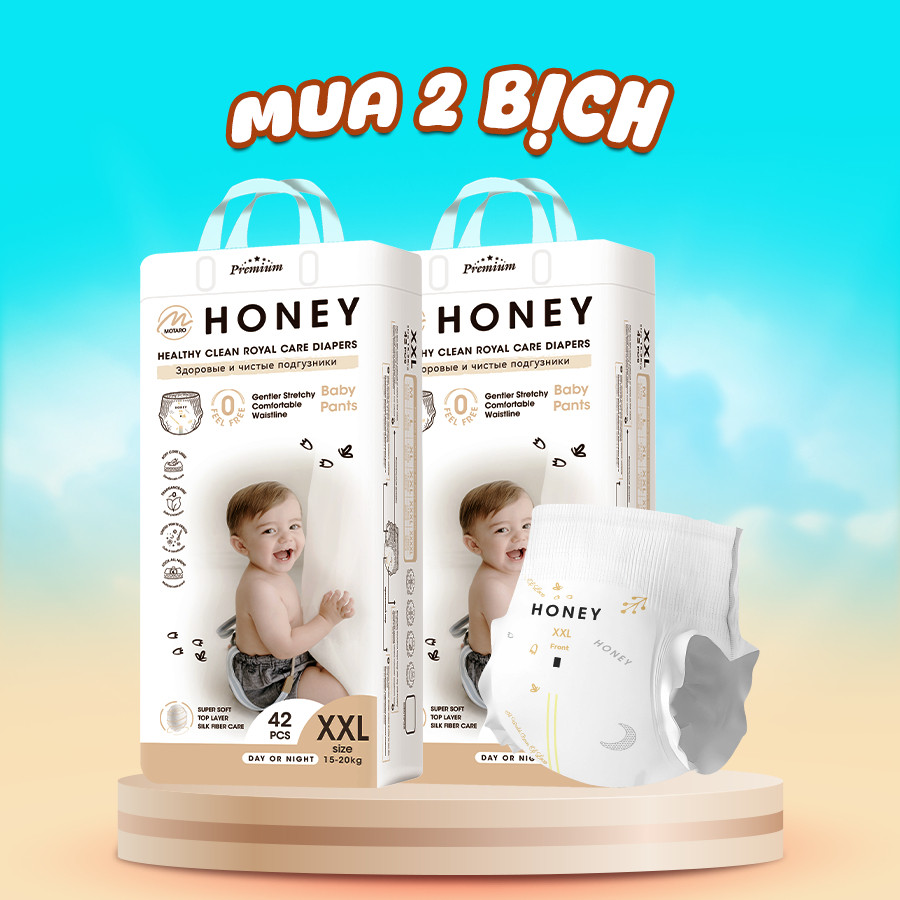 [HONEY PREMIUM] Combo 2 Bịch Tã Bỉm Dán Quần Honey Premium Cao Cấp, Cải Tiến Mới Nhất Cho Bé shop mẹ