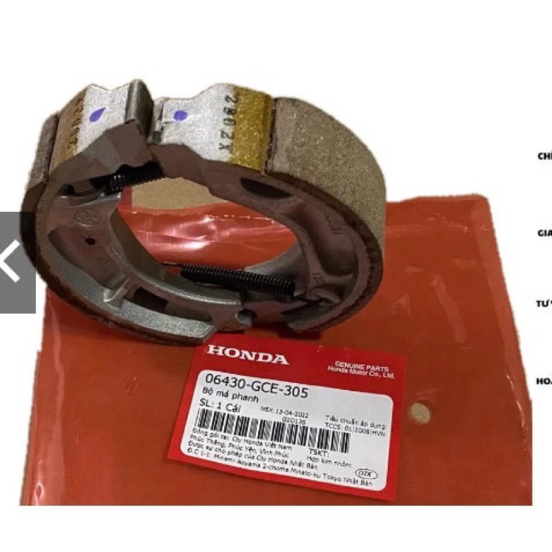 Má phanh (bố thắng) chính hãng Honda Dream, Wave 100, Future 1 , Rsx 110 , Wave 100 các dòng xe số (