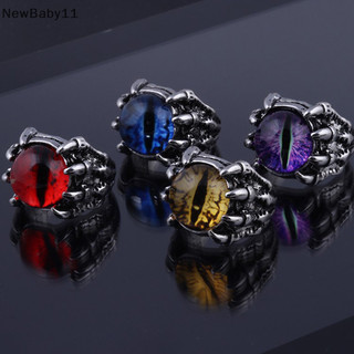NewBaby Retro Gothic Colour Evil Eye Rings For Men Domineering Dragon Claw Vintage Wedding Aesthetic Animals Ring Halloween Gifts VN