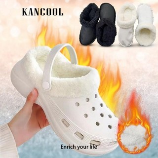 Kancool Lông Cừu Lót Nam Nữ Lỗ Giày Lót Ấm Cotton Cover Mùa Đông Dép Cotton Có Thể Tháo Rời Len