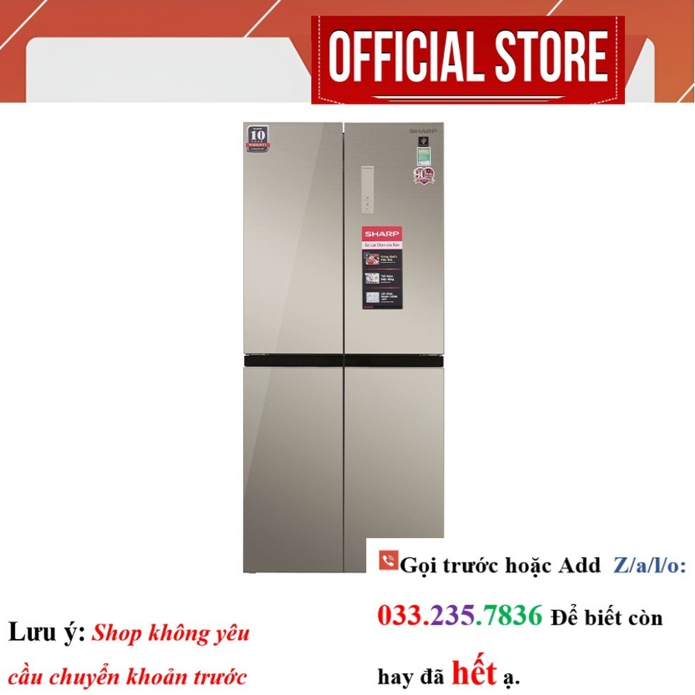 Tủ Lạnh Sharp Inverter 401 Lít SJ-FXP480VG-CH <Sale<