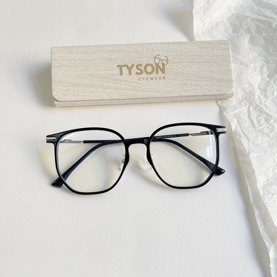 Gọng kính cận nhựa gọng đa giác TYSON kính mắt thời trang nam nữ lắp cận kèm hộp khăn GỌNG KÍNH TYSO