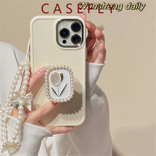 Ốp Trắng Cao Cấp Có Giá Đỡ Dây Ngắn Cho IPhone 15 14 Pro Max 11 13 12 Pro Max Bảo Vệ Chống Sốc Vỏ Điện Thoại Silicon Mềm