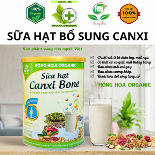 Sữa hạt Canxi Bone - 100% hữu cơ thuần chay, Xương chắc khỏe dẻo dai Hồng Hoa Organic