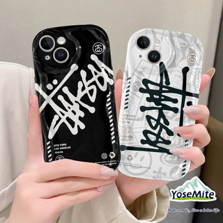 stussy Ốp lưng Vivo Y16 Y02 Y22 Y21 Y20 Y35 Y15A Y21T Y33T Y20 Y20i Y20S Y17 Y15 Y12 Y19 Y50 Y75 S1 V25 V20 Vỏ Điện Thoại Sóng 3D Sóng nổi  Ốp Điện Thoại Silicon Dẻo In Hình Phim