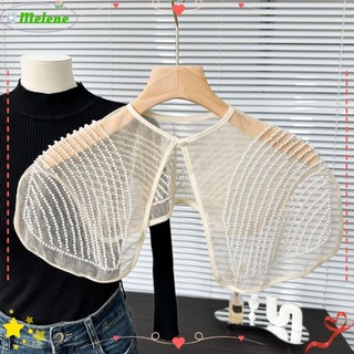 Cổ áo choàng MELENE Dingzhu, Khăn choàng thêu ren Organza Cổ áo ren nữ, Áo choàng cổ giả Vòng cổ giả