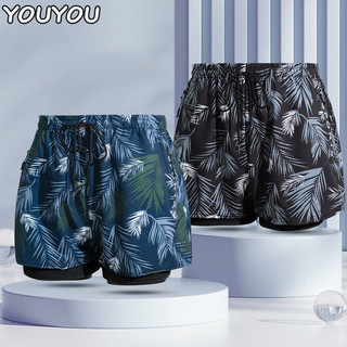 Youyou Quần bơi nam trưởng thành, đồ bơi khô nhanh cỡ lớn, quần bơi boxer nam