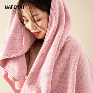 Khăn tắm lông cừu san hô NAFENAI, thấm nước gia đình dày và mở rộng, khô nhanh cho nam và nữ, khăn quấn cặp đôi, khăn tắm và rửa mặt cho người lớn