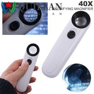 Kính lúp cầm tay quillan, kính lúp hd có đèn led, đèn chiếu sáng bỏ túi đọc sách 40x