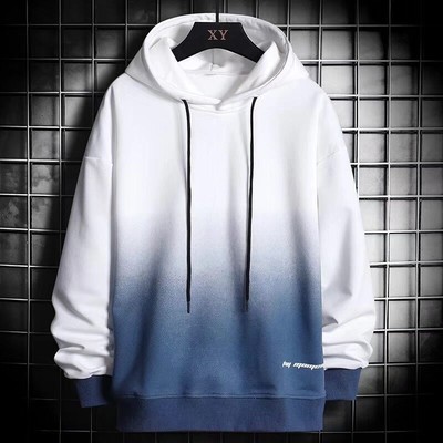 Áo len nam dáng rộng thường ngày dài tay cỡ lớn in hình Gradient Hood BEFOYI ZYQ317