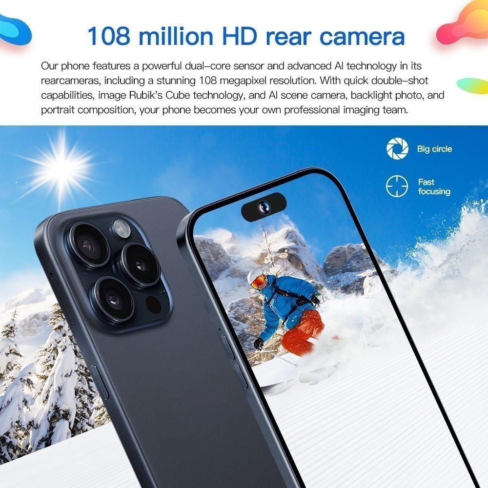 Mới I15 Pro Max 16GB + 1TB Pin Hai SIM 8000 MAh 7.3 Inch HD Android 13.0  Camera hd 50+108MP  Điện Thoại Thông Minh | BigBuy360 - bigbuy360.vn