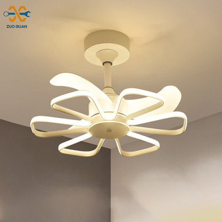 Đèn quạt ZUOGUAN Công suất gió cao Bắc Âu tích hợp đơn giản trần biến tần với đèn quạt điện