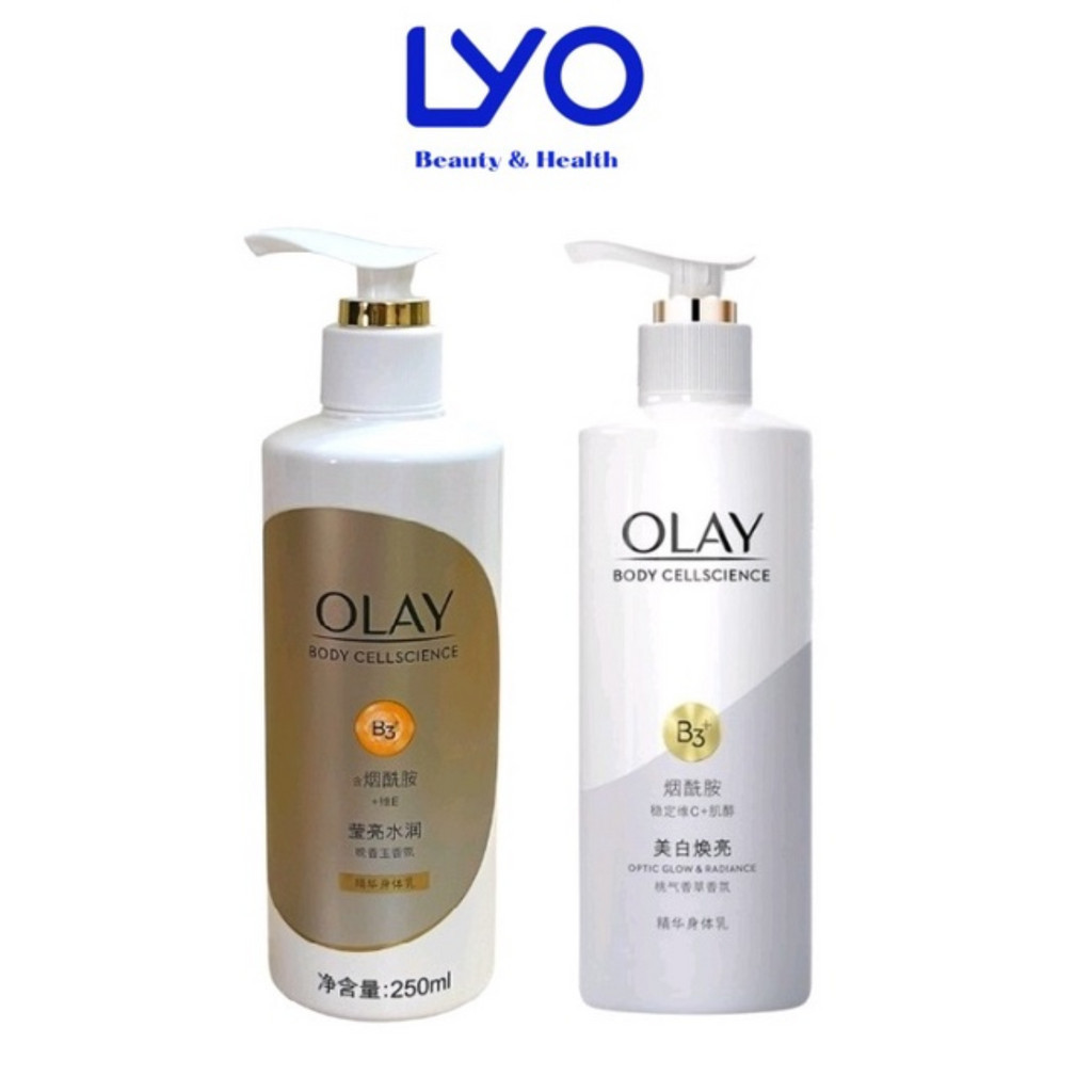 Sữa Dưỡng Thể & Tẩy Da Chết Olay Body B3 + Vitamin E/Vitamin C Optics Glow & Radiance Dưỡng Trắng Da 90ml - 250ml