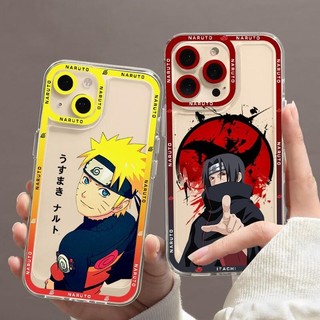 Ốp Lưng Anime Naruto Cho Iphone 11 12 13 14 15 Pro Max 6 6S 7 8 Plus 7Plus 13 Mini XS Max XR SE 2022 Vỏ Sasuke Mềm Trong Suốt Silicon TPU Chống Sốc Vuông Trong Suốt