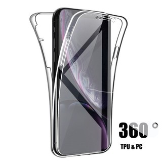 360 Bảo hiểm toàn diện Ốp điện thoại silicon mềm chống sốc cho iPhone 7 6 6s 8 Plus SE 2020 Vỏ bảo vệ PC TPU trong suốt