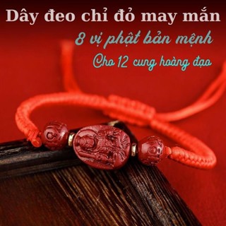 Vòng Đeo Tay Chỉ đỏ 8 Vị Phật bản mệnh cho 12 Cung Hoàng Đạo