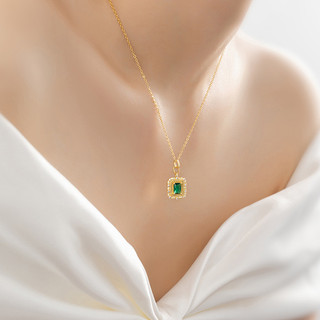 Sugar Cube Bạc 925 Vòng Cổ Nữ Niche Thiết Kế Ánh Sáng Sang Trọng Ngọc Lục Bảo Zircon Xương Đòn Dây Xích ins Phong Cách Mặt Dây Chuyền Vuông