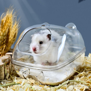 Bồn tắm Hamster Hoạt hình trong suốt PS Động vật nhỏ tắm cát Đồ dùng vệ sinh cho thú cưng