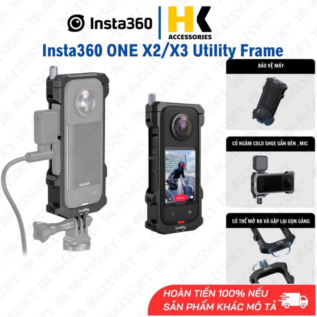 Insta360  X2 X3 Utility Frame- Khung Nhôm Insta360 X2 X3 bảo vệ chắc chắn hỗ trợ Vlog