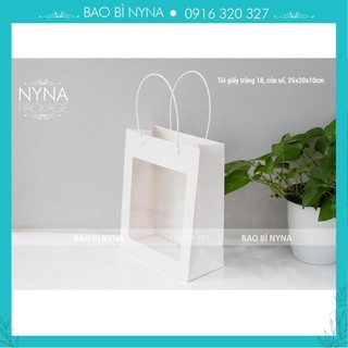 COMBO 10 - Túi giấy trắng 18, cửa sổ, 20x25x10cm