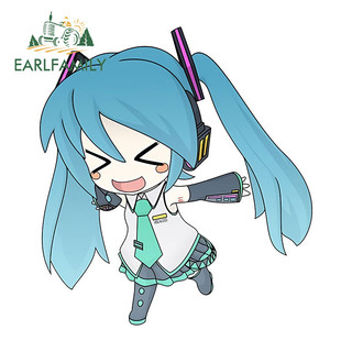 Earlfamily 13cm Hatsune Miku Xe Miếng Dán Anime Dễ Thương Điều Hòa Windows Ván Trượt Ngộ nghĩnh Kem Chống Nắng Vinyl Decal Tắc Xước Hàng Ô Tô