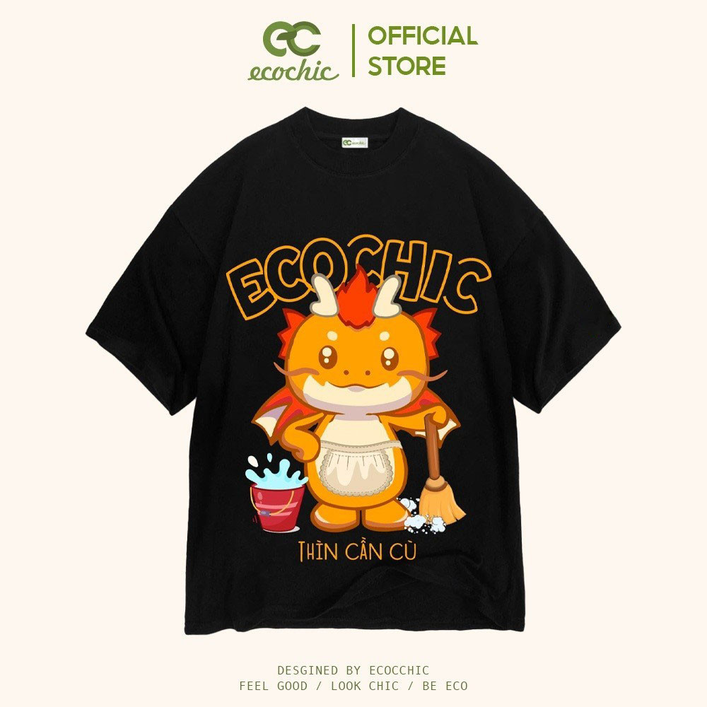（Nóng bỏng） Áo Phông ECOCHIC BST TẾT – Thìn Cần Cù Local Brand  Unisex Form Rộng Oversize Premium Co