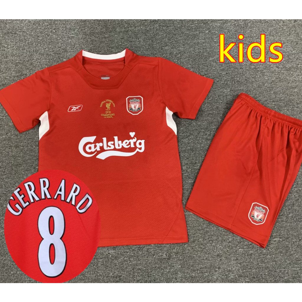 Áo bóng đá retro Liverpool kids kit nhà Gerard Alonso, phù hợp cho trẻ em