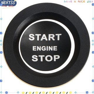 Nextss Engine Push Start / Stop Button Cover, Hợp kim nhôm 0,88 inch Nắp nút khởi động, Đề can nút khởi động tự động màu đen tròn cho Land Rover và Range