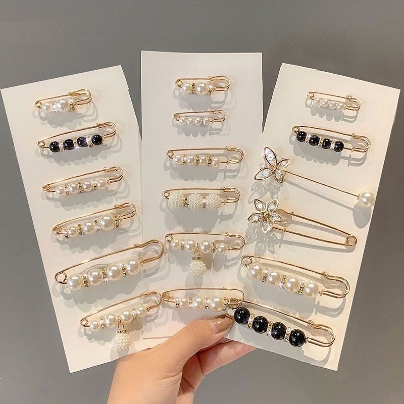 Combo ghim cài quần áo thu nhỏ lưng quần váy, ghim kẹp chống trượt quần áo, ghim cài phụ kiện thông minh E1852