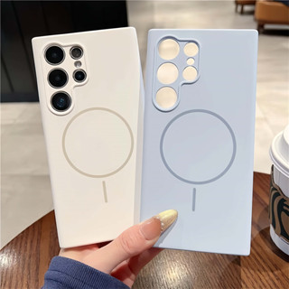  Ốp Điện Thoại Silicon Lỏng Từ Tính Cho Samsung Galaxy S25 Ultra S25 Plus S24 Plus S23 Plus S24 Ultra S23 Vỏ Siêu Mềm Macaron Màu Chống Sốc 