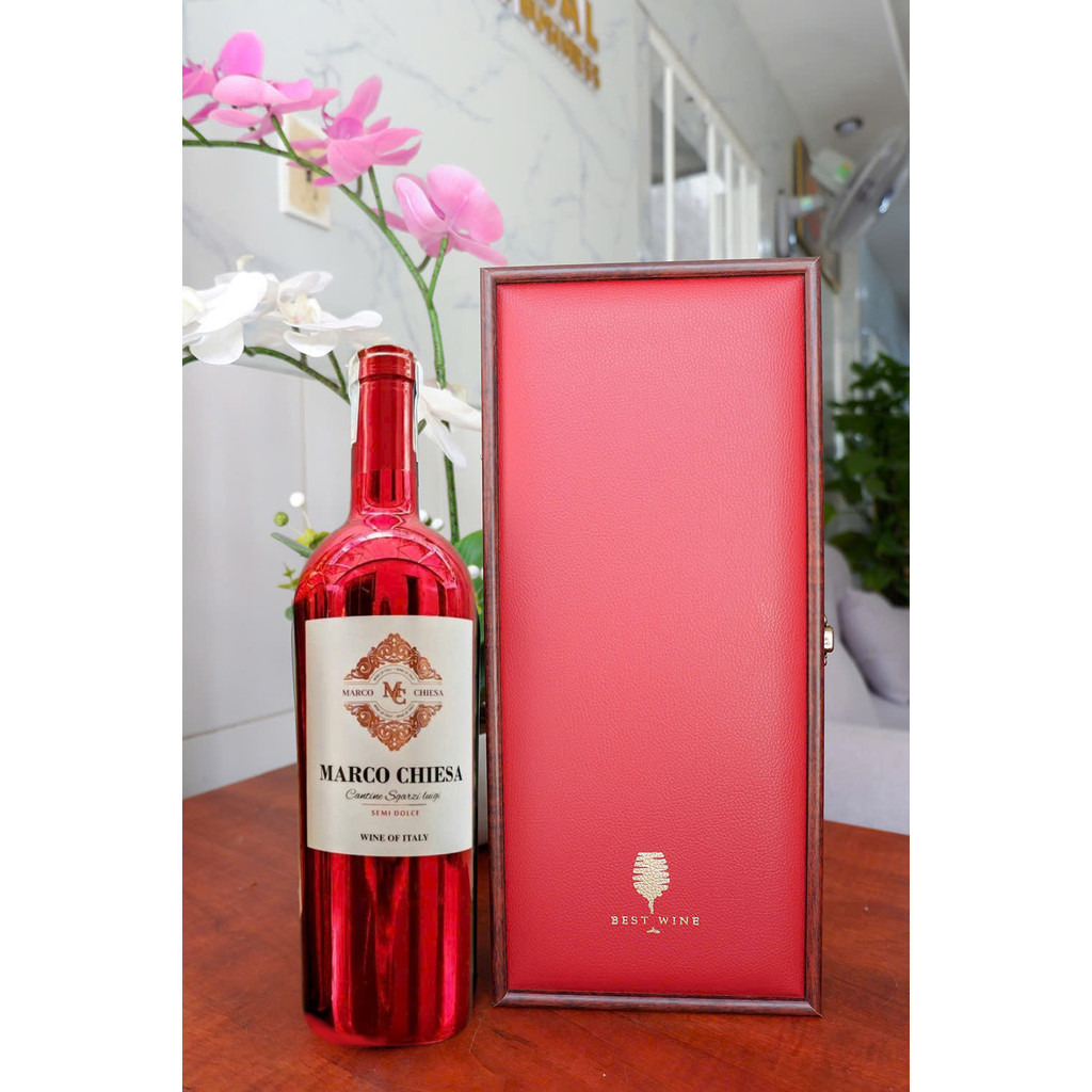 Hộp quà 1 chai rượu vang Ý Marco Chiesa Ruby (nhãn đỏ) - GMD Đơn