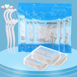  Bộ 100 Tăm Chỉ Nha Khoa Chăm Sóc Răng Miệng 7.5cm