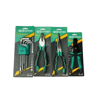 Combo 1 kìm điện gf 8inch + 1 kìm nhọn gf 8inch + 1 kìm tuốt dây điện đa năng + 1 bộ lục giác đầu bi ngắn