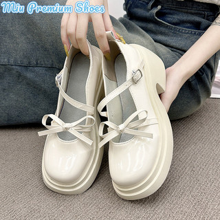 Giày búp bê da đế dày thời trang hàn cho nữ