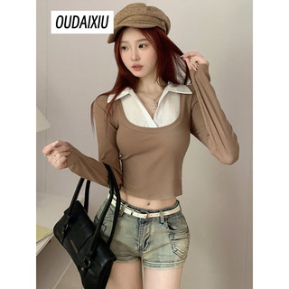 OUDAIXIU áo phông áo thun nữ croptop baby tee Minimalist Đơn giản Popular Cute WMY2410MUO 4Z240127