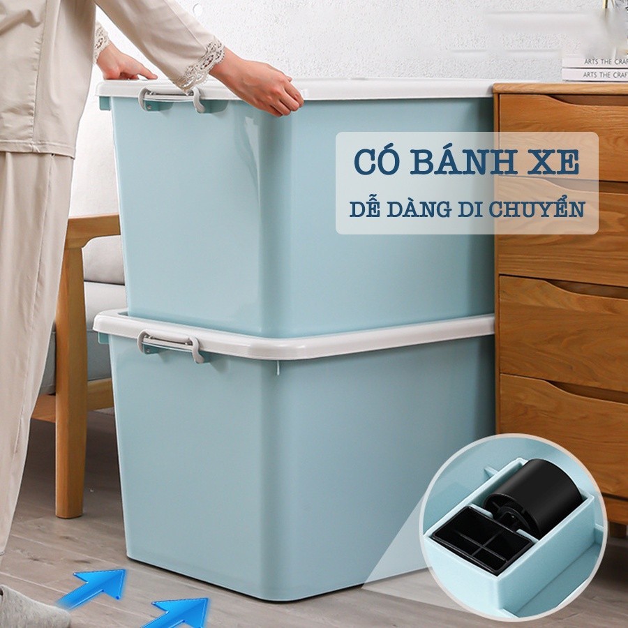 Thùng Nhựa Đựng Đồ, Thùng Đựng Đồ Chơi Enoda Home Có Bánh Xe, Có Nắp Nhiều Kích Thước Q010 | BigBuy360 - bigbuy360.vn