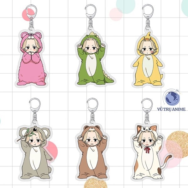 Móc khóa keyring MIKEY TOKYO REVENGERS ver MẶC ĐỒ THÚ in hình anime chibi quà tặng dễ thương