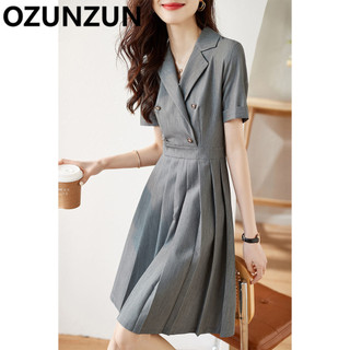Ozunzun Màu Trơn Giảm Tuổi Xếp Ly Đôi Ngực Thường Ngày 9966 #