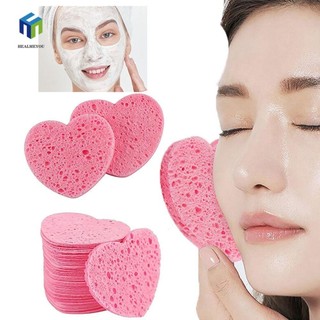 Healmeyou 10 Miếng Puff Mỹ Phẩm, Dụng Cụ Tẩy Trang 7 Mm Tự Nhiên, Tẩy Tế Bào Chết Hình Trái Tim Hồng Rửa Mặt Bọt Biển Nén Nữ