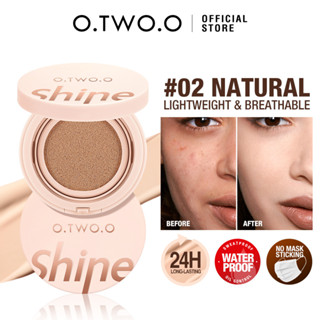 O.two.o BB Air Cushion Foundation CC Cream Làm trắng da Kem che khuyết điểm dưỡng ẩm Đệm chống thấm nước Kem nền mặt nhỏ gọn Mỹ phẩm